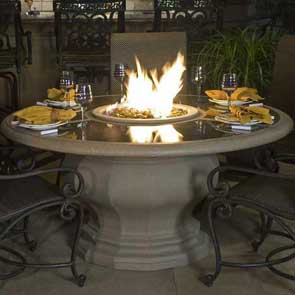 Inverted Granite Firetable, American Fyre Designs Fire Table, Custom Outdoor Kitchens